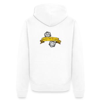 Alea Iacta Est Lancer de dés - Veste à capuche bio Premium Unisexe - blanc - Dos - Thijin (182cm)