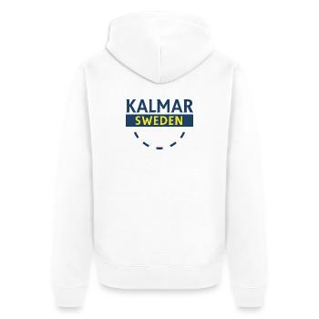 Kalmar Schweden Emblem Grafik - Unisex Premium Bio Zip Hoodie - Weiß - Hinten - Thijin (182cm)