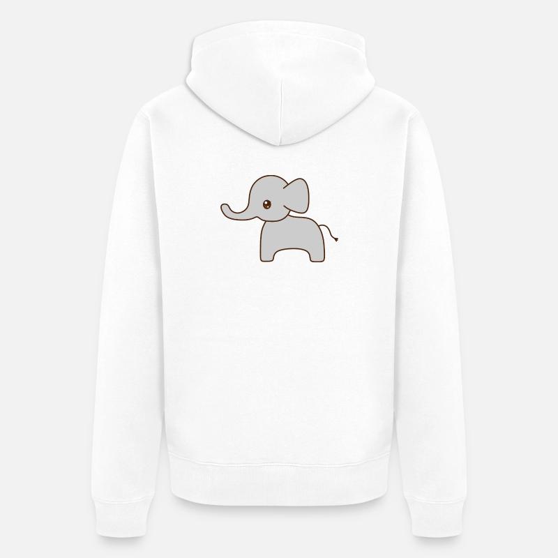 Croquis d’éléphant gris doux - Veste à capuche bio Premium Unisexe - blanc