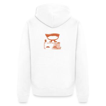 Bügeleisen antik - Unisex Premium Bio Zip Hoodie - Weiß - Hinten - Thijin (182cm)