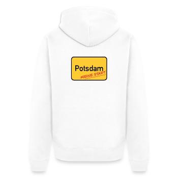 POTSDAM - MA VILLE - Veste à capuche bio Premium Unisexe - blanc - Dos - Thijin (182cm)