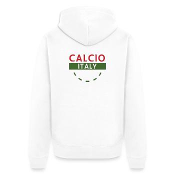 Calcio Italia Grünes Banner Design - Unisex Premium Bio Zip Hoodie - Weiß - Hinten - Thijin (182cm)