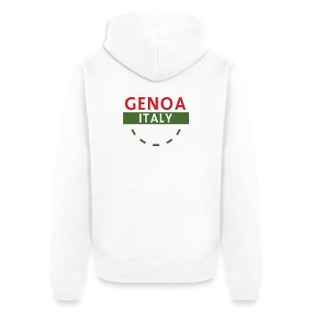 Gênes Italie Drapeau Écusson - Veste à capuche bio Premium Unisexe - blanc - Dos - Thijin (182cm)