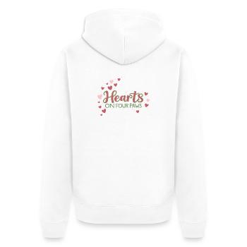 Liebe auf vier Pfoten - Unisex Premium Bio Zip Hoodie - Weiß - Hinten - Thijin (182cm)