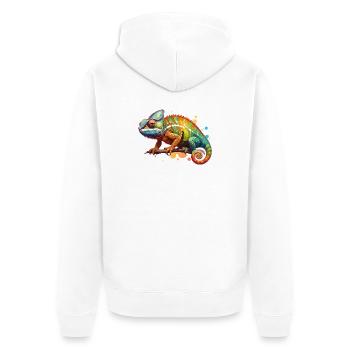 Cham_2 - Unisex Premium Bio Zip Hoodie - Weiß - Hinten - Thijin (182cm)