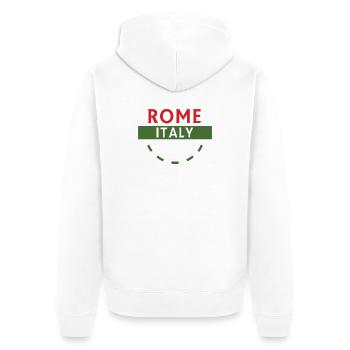 Rome Italia Emblem auf dem Band - Unisex Premium Bio Zip Hoodie - Weiß - Hinten - Thijin (182cm)