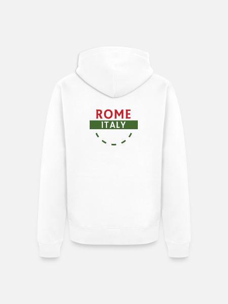 Rome Italia Emblem on Ribbon - Unisex Premium Organic Zip Hoodie - white