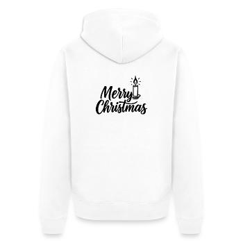 Joyeux Noël avec bougie de Noël - Veste à capuche bio Premium Unisexe - blanc - Dos - Thijin (182cm)