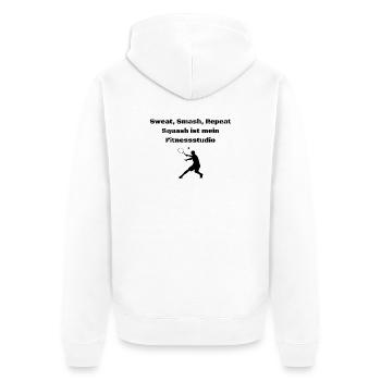 Squash - Unisex Premium Bio Zip Hoodie - Weiß - Hinten - Thijin (182cm)