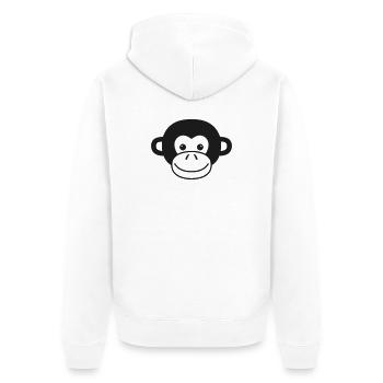Niedlicher Affenkopf – Dschungel Tier Design - Unisex Premium Bio Zip Hoodie - Weiß - Hinten - Thijin (182cm)