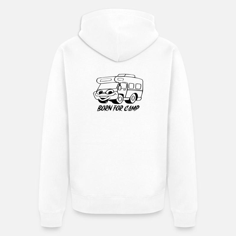 Né pour le camp - Veste à capuche bio Premium Unisexe - blanc