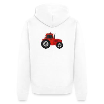tractor - Unisex Premium Organic Zip Hoodie - white - Back - Thijin (182cm)
