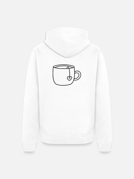 HT logo Tasse_Transparent - Unisex Premium Organic Zip Hoodie - white