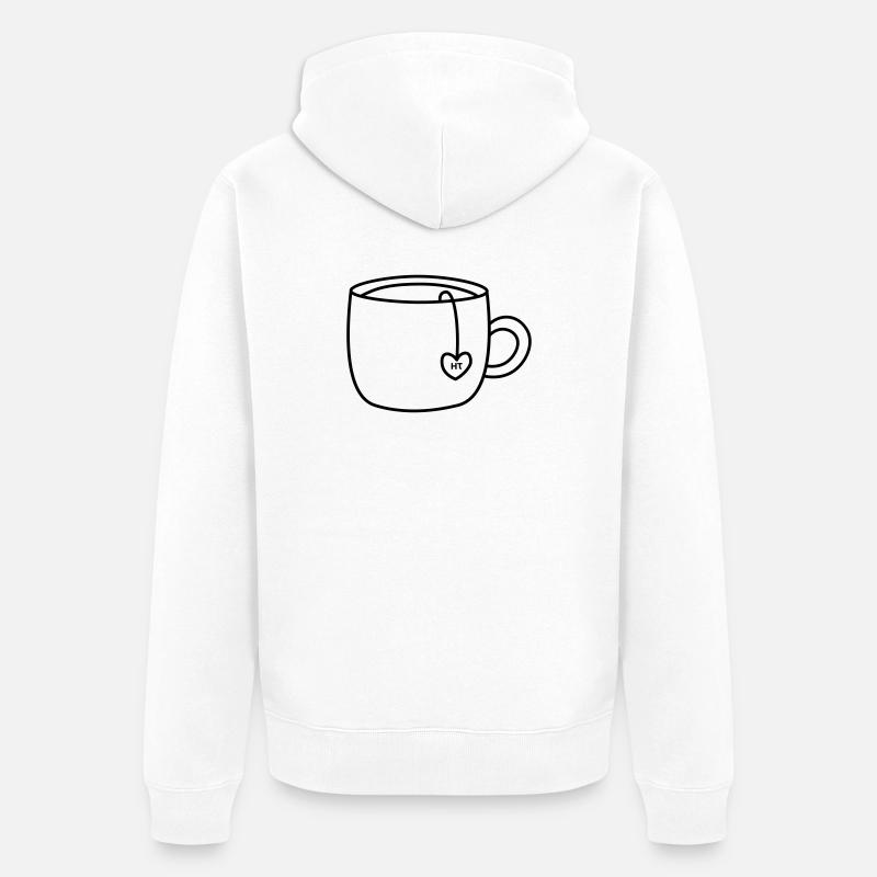 HT logo Tasse_Transparent - Veste à capuche bio Premium Unisexe - blanc