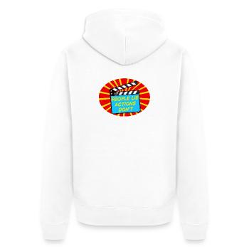 People & Actions - Unisex Premium Organic Zip Hoodie - white - Back - Thijin (182cm)