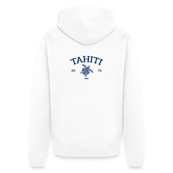 Tahiti - Turtle - French Polynesia - Schildkröte - Unisex Premium Organic Zip Hoodie - white - Back - Thijin (182cm)