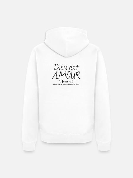 God is love - Unisex Premium Organic Zip Hoodie - white