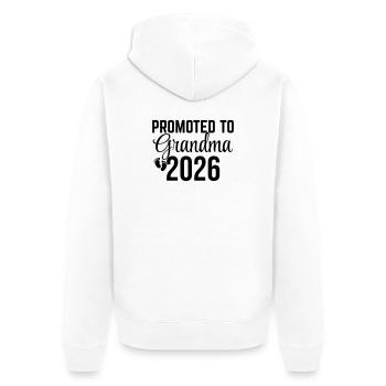 Promoted To Grandma 2026 - Unisex Premium Organic Zip Hoodie - white - Back - Thijin (182cm)