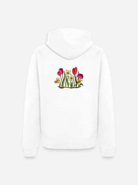 Fleur - Veste à capuche bio Premium Unisexe - blanc