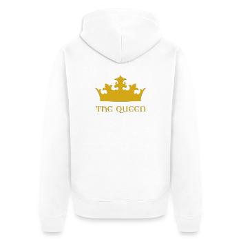 The Queen - Unisex Premium Bio Zip Hoodie - Weiß - Hinten - Thijin (182cm)