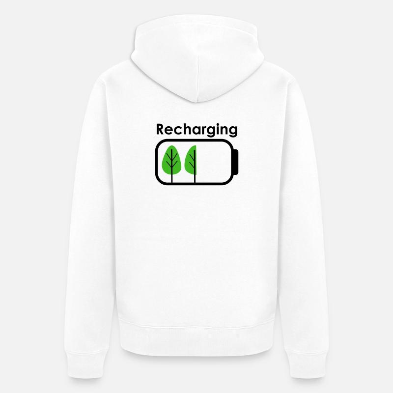 Recharge - Veste à capuche bio Premium Unisexe - blanc