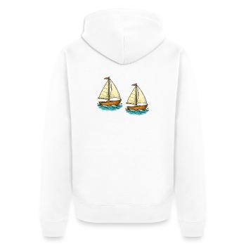 Deux voiliers - Veste à capuche bio Premium Unisexe - blanc - Dos - Thijin (182cm)
