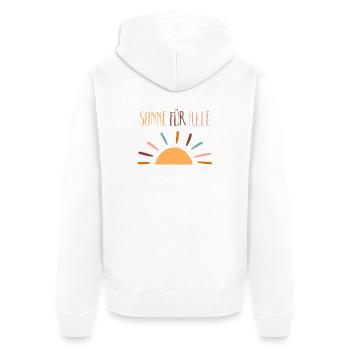 Sun for all, good mood, peace, joy - Unisex Premium Organic Zip Hoodie - white - Back - Thijin (182cm)