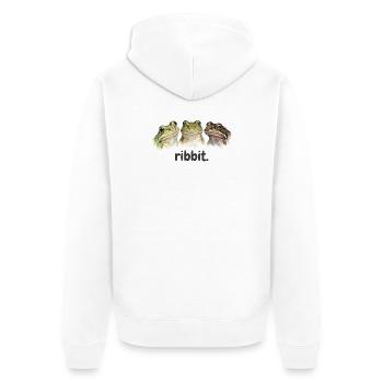 Frösche quaken lustig Froschliebhaber lustig quake - Unisex Premium Bio Zip Hoodie - Weiß - Hinten - Thijin (182cm)