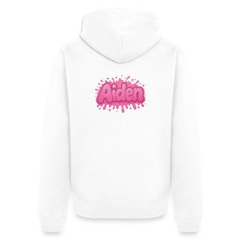 Graffiti Aiden Personalized name ideal gift printable on - Unisex Premium Organic Zip Hoodie - white - Back - Thijin (182cm)