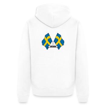 Schwedische Flagge - Unisex Premium Bio Zip Hoodie - Weiß - Hinten - Thijin (182cm)