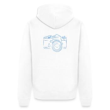 Camera blue - Unisex Premium Organic Zip Hoodie - white - Back - Thijin (182cm)