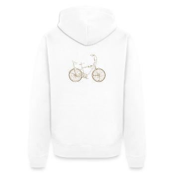 Bonanza Bicycle Cult Design Line Art - Unisex Premium Organic Zip Hoodie - white - Back - Thijin (182cm)