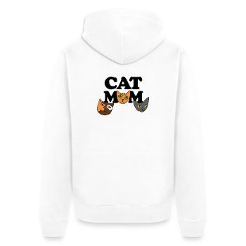 Drei Katzengesichter in fetter Palette - Unisex Premium Bio Zip Hoodie - Weiß - Hinten - Thijin (182cm)
