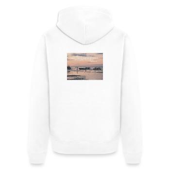 Vocation on the beach: fisher of men - Unisex Premium Organic Zip Hoodie - white - Back - Thijin (182cm)