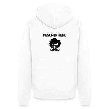 Fescher Kerl Motiv - Unisex Premium Bio Zip Hoodie - Weiß - Hinten - Thijin (182cm)