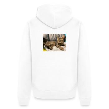 Cozy tiger cat in the light - Unisex Premium Organic Zip Hoodie - white - Back - Thijin (182cm)