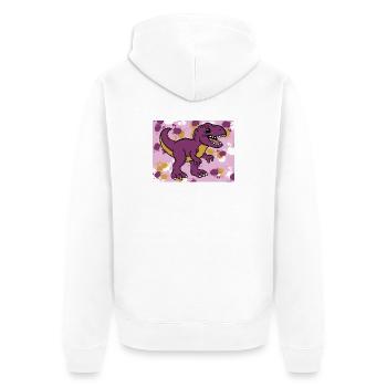 Allosaurus Dino - Unisex Premium Bio Zip Hoodie - Weiß - Hinten - Thijin (182cm)