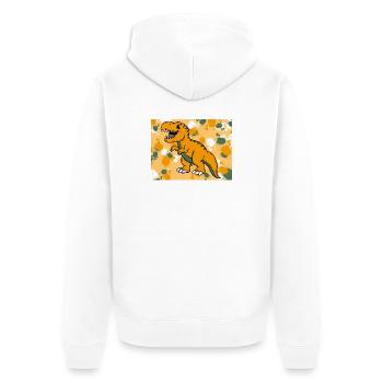 T-Rex Dino - Unisex Premium Organic Zip Hoodie - white - Back - Thijin (182cm)