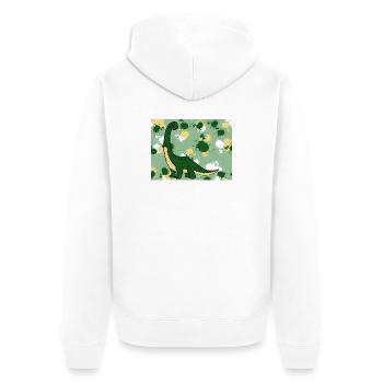 Brachiosaurus Dino - Veste à capuche bio Premium Unisexe - blanc - Dos - Thijin (182cm)