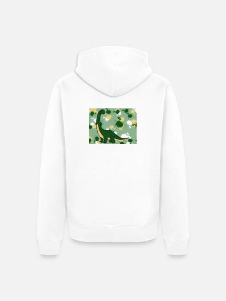 Brachiosaurus Dino - Veste à capuche bio Premium Unisexe - blanc