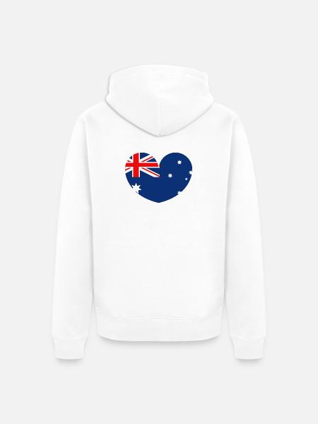 Australian flag with heart - Unisex Premium Organic Zip Hoodie - white