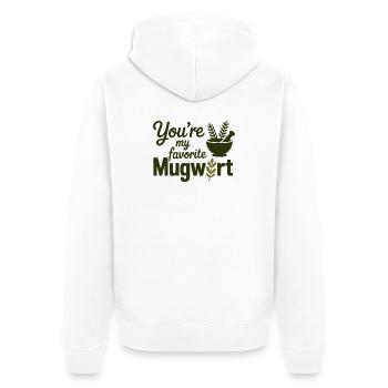 Kräuterkundige Beifußspezialist Professionelle Bekleidung - Unisex Premium Bio Zip Hoodie - Weiß - Hinten - Thijin (182cm)