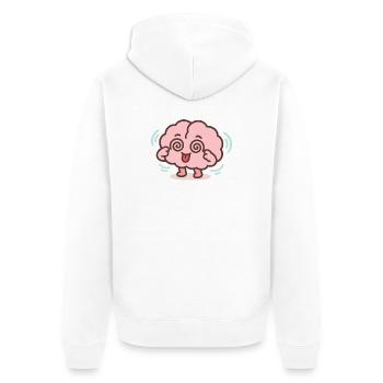 Verspieltes Gehirn-Maskottchen-Tee - Unisex Premium Bio Zip Hoodie - Weiß - Hinten - Thijin (182cm)