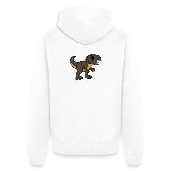 Dinosaur - Unisex Premium Organic Zip Hoodie - white - Back - Thijin (182cm)