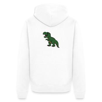Dinosaur - Unisex Premium Organic Zip Hoodie - white - Back - Thijin (182cm)