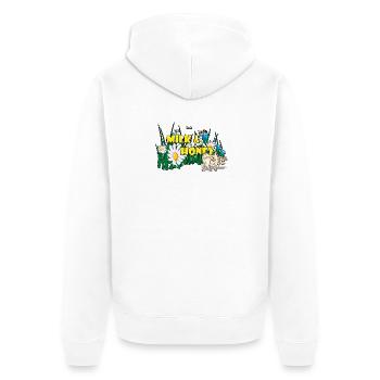 MILK & HONEY - Unisex Premium Bio Zip Hoodie - Weiß - Hinten - Thijin (182cm)