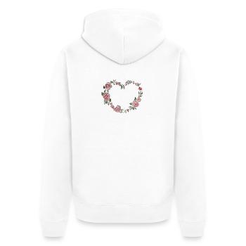 Floral Heart - Unisex Premium Bio Zip Hoodie - Weiß - Hinten - Thijin (182cm)