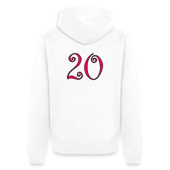 Color2-460_text234-2-50-5-4-8-6-8-7-3-0-6-3-3 - Unisex Premium Organic Zip Hoodie - white - Back - Thijin (182cm)