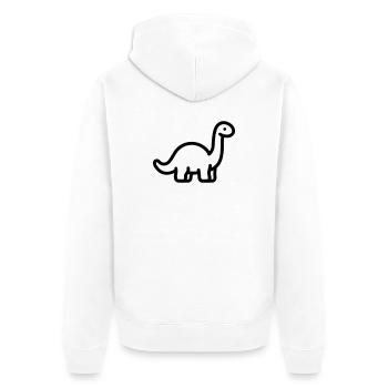 Brontosaurus - Unisex Premium Bio Zip Hoodie - Weiß - Hinten - Thijin (182cm)