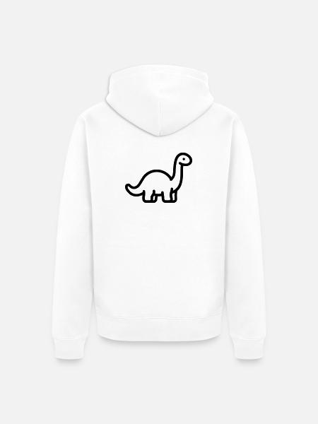 Brontosaure - Veste à capuche bio Premium Unisexe - blanc